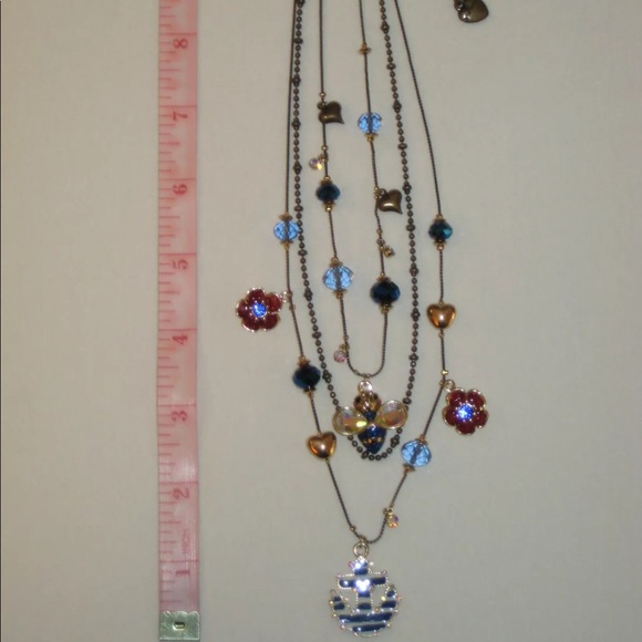 Betsey Johnson Anchor & Bee Necklace Ivy League - Picture 2 of 6